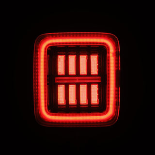 AlphaRex NOVA Prismatic LED Tail Lights (Alpha-Black): Jeep Wrangler 2018 - 2025