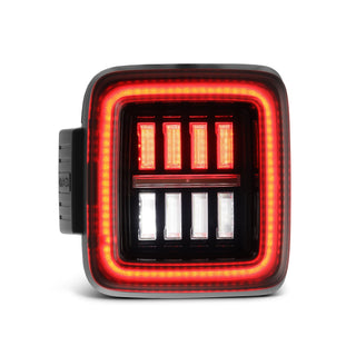 AlphaRex NOVA Prismatic LED Tail Lights (Alpha-Black): Jeep Wrangler 2018 - 2025