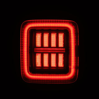 AlphaRex NOVA Prismatic LED Tail Lights (Black / Red): Jeep Wrangler 2018 - 2025