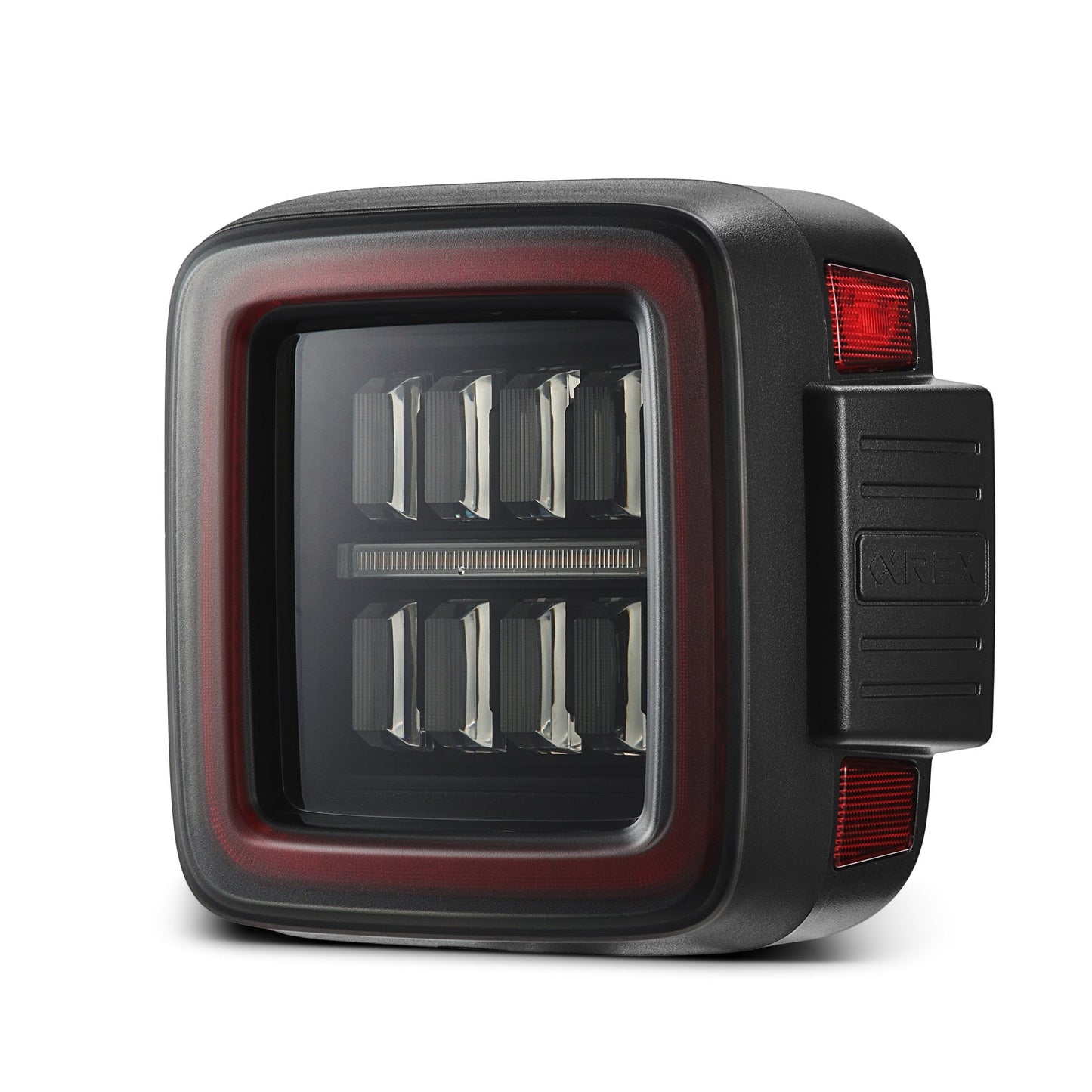AlphaRex NOVA Prismatic LED Tail Lights (Black / Red): Jeep Wrangler 2018 - 2025