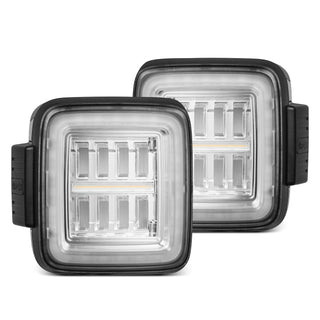 AlphaRex NOVA Prismatic LED Tail Lights (Clear): Jeep Wrangler 2018 - 2025