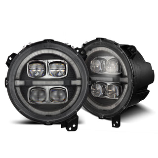 AlphaRex NOVA LED Projector Headlights (Black): Jeep Wrangler (18-25) / Gladiator (20-25)