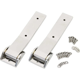 Kentrol Polished Silver Tailgate Hinge Pair: Jeep Wrangler JK 2007-2018