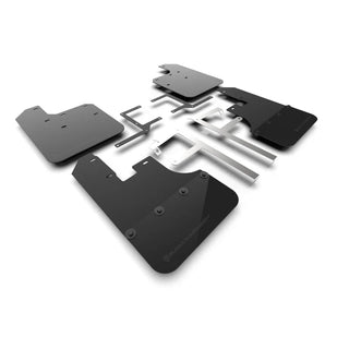 Rally Armor Black Mud Flap: Jeep Gladiator (2020-2024) w/ Metal Black Logo