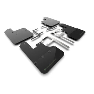 Rally Armor Black Mud Flap: Jeep Gladiator 2020-2024 w/ Army Green Logo