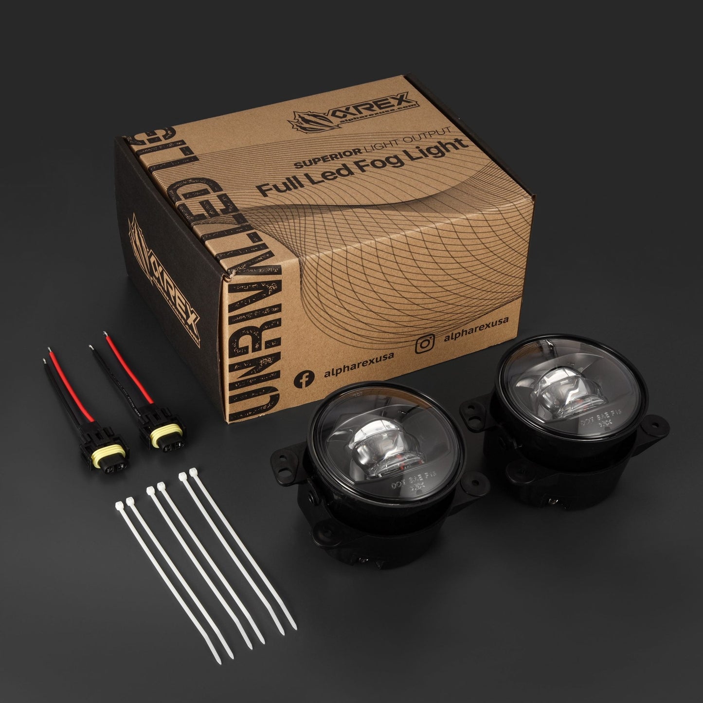 AlphaRex LED Projector Fog Lights (Dual Color): Jeep Wrangler (18-25) / Gladiator (20-25)