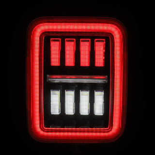 AlphaRex NOVA Prismatic LED Tail Lights (Black / Red): Jeep Gladiator 2020 - 2025