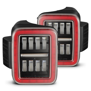 AlphaRex NOVA Prismatic LED Tail Lights (Black / Red): Jeep Gladiator 2020 - 2025