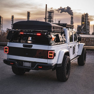 AlphaRex NOVA Prismatic LED Tail Lights (Black / Red): Jeep Gladiator 2020 - 2025