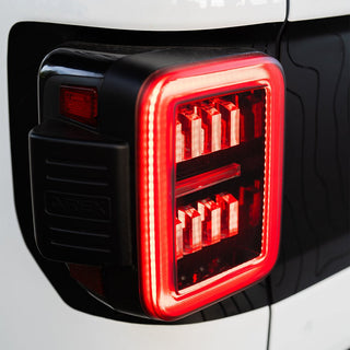 AlphaRex NOVA Prismatic LED Tail Lights (Black / Red): Jeep Gladiator 2020 - 2025