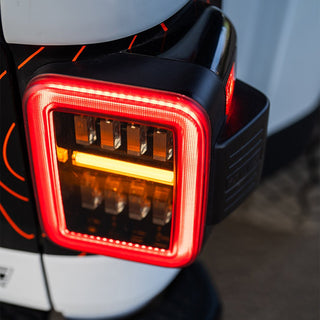 AlphaRex NOVA Prismatic LED Tail Lights (Black / Red): Jeep Gladiator 2020 - 2025