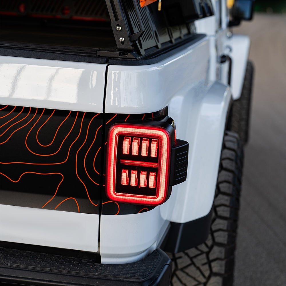 AlphaRex NOVA Prismatic LED Tail Lights (Chrome): Jeep Gladiator 2020 - 2025