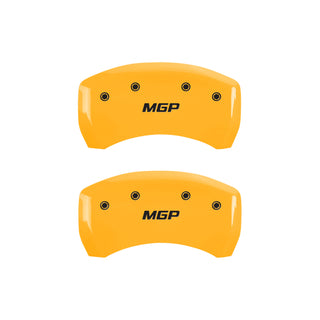 MGP 4 Caliper Covers Engraved Front & Rear MGP Yellow Finish Black Char 2007 Dodge Charger