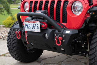 Fishbone Offroad Front Winch Bumper (FRONT): Fits Most Jeep Wrangler / Gladiator Models (2018-2026) - Black Powdercoat