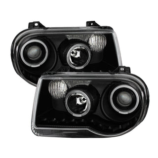 xTune Chrysler 300C 05-10 ( Not 300 ) Halo Projector Headlights Black PRO-JH-C300C-LED-BK