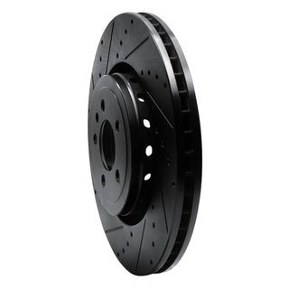 DFC 14-23 Dodge Charger Front Left Drilled & Slotted Black Brake Rotor