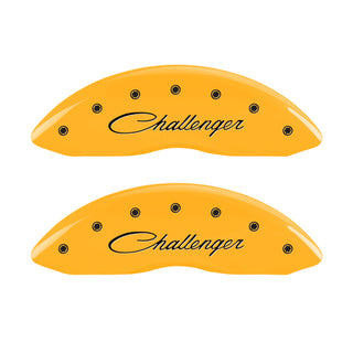 MGP 4 Caliper Covers Engraved Front Challenger Rear RT Yellow Finish Black Char 2006 Dodge Charger