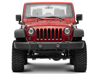 Raxiom Axial Series LED Daymaker Headlights Chrome Housing: Jeep Wrangler 1997-2018 4.0L I6 / 3.8L V6 / 3.6L V6 - Clear Lens