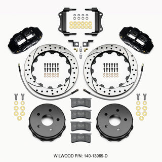 Wilwood Narrow Superlite 4R Rear Kit 12.88in Drilled 2007-up Jeep JK w/Lines