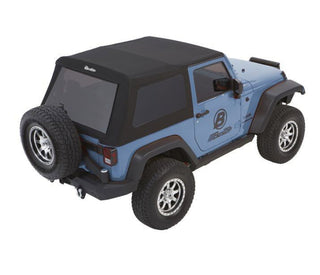 Bestop 2-Door Trektop Glide Premium Black Twill (ROOF): Jeep Wrangler JK 2007-2018 3.8L/3.6L