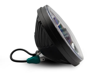 Raxiom Axial Series LED Headlights Black Housing: Jeep Wrangler 1997-2018 4.0L I6 / 3.8L V6 / 3.6L V6 - Clear Lens