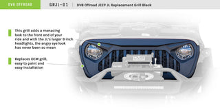 DV8 Offroad Angry Grill: Jeep Wrangler (18-21) / Gladiator (20-21)
