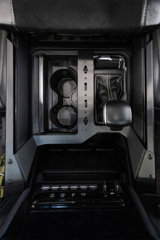 Addictive Desert Designs Center Console Molle Panels & Digital Device Bridge: Ram 1500 (2019-2024) - Black Powder Coat
