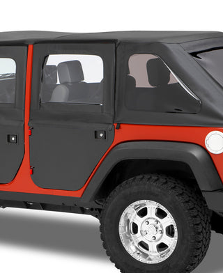 Bestop Full Fabric Rear Doors Black Diamond (REAR): Jeep Wrangler JK 2007-2018 3.6L/3.8L V6