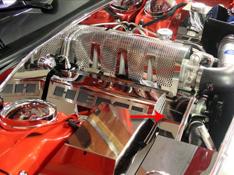 American Car Craft Polished Engine Harness Cover: Dodge Challenger 6.1L SRT8 2008 - 2010