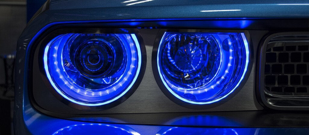 American Car Craft LED Headlight Halo Surrounds: Dodge Challenger 2008 - 2014