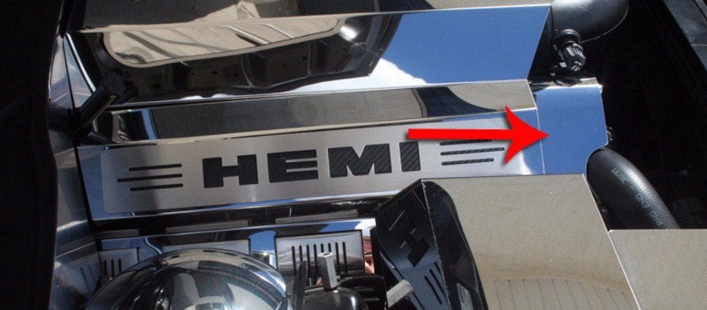 American Car Craft Polished Engine Harness Cover: Dodge Challenger 5.7L Hemi 2009 - 2023