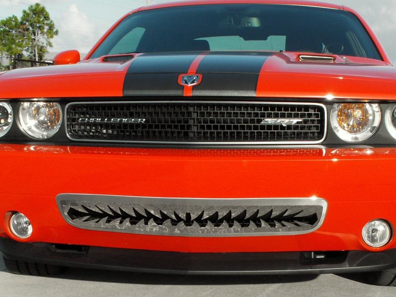 American Car Craft Polished "Shark Tooth" Lower Front Grille: Dodge Challenger R/T SRT8 2008 - 2014