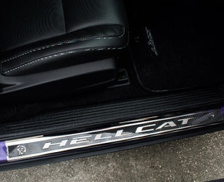 American Car Craft "HELLCAT" Door Sills (LED): Dodge Challenger 6.2L Hellcat 2015 - 2023