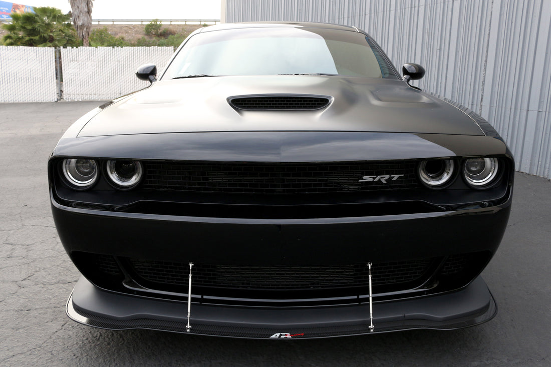 APR Carbon Fiber Front Wind Splitter w/ Rods: Dodge Challenger SRT Hellcat 2015 - 2023