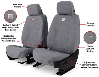 Covercraft 11-20 Dodge Durango Carhartt SeatSaver Custom Front Row Seat Covers - Gravel