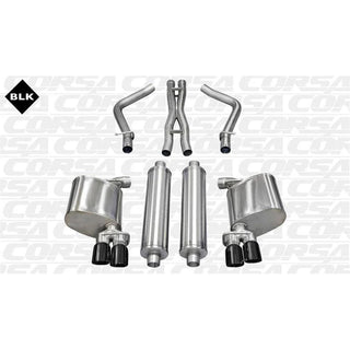 Corsa Performance Black Cat-Back Exhaust: Dodge Charger R/T 2011-2014