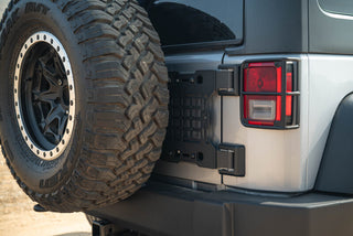 DV8 Offroad Tailgate Reinforcement Molle Panel: Jeep Wrangler JK 2007-2018 3.8L/3.6L V6/2.0L Turbo - Black