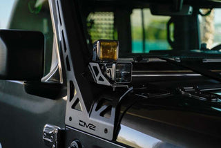 DV8 Offroad A-Pillar Dual Light Pod Mounts: Jeep Wrangler JL 2018-2026 / Gladiator JT 2020-2026 w/ LBJL-10