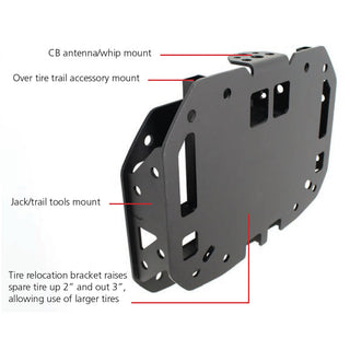 Go Rhino Rockline Spare Tire Relocation Kit: Fits Most Jeep Wrangler Models (2007-2026)