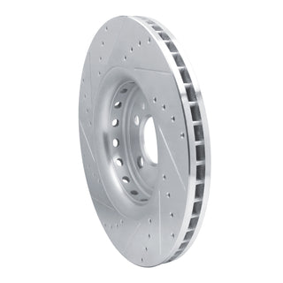 R1 Concepts Front Right Brake Rotor Drilled & Slotted (FRONT): Dodge Charger 2011-2023 5.7L Hemi - Silver