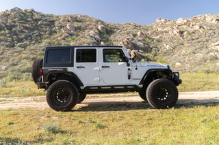 DV8 Offroad HD Rock Sliders 2" Tubing: Jeep Wrangler JK 4-Door 2007-2018 3.8L/3.6L V6/2.0L Turbo - Black
