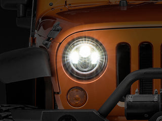 Raxiom Axial Halo Headlights w/ DRL Amber Signals Clear Lens: Jeep Wrangler TJ/JK 1997-2018 4.0L I6 / 3.8L V6