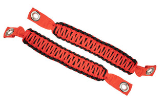 Fishbone Offroad Red Paracord A-Pillar and Sound Bar Grab Handles: Jeep Wrangler JK (07-18) / Grand Cherokee (05-10)