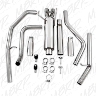 MBRP Cat Back Exhaust System (Dual Split Rear Exit): Dodge Ram 4.7L & 5.7L Hemi 1500 2003 (Regular or Quad Cab w/ Short Bed)