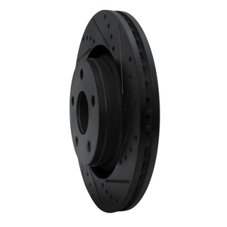 DFC 12-18 Jeep Wrangler Front Right Drilled & Slotted Black Brake Rotor