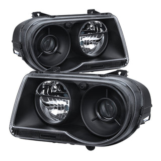 xTune Chrysler 300C w/ Halogen Projection Style Only 05-10 Headlights Black HD-JH-C300C-BK
