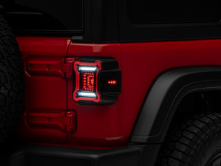 Raxiom Axial Plateau LED Tail Lights Smoked Lens: Jeep Wrangler JL 2018-2025 6.4L 392 / 3.6L V6 / 3.0L EcoDiesel