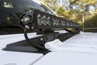 Rugged Ridge Cowl Light Bar Bracket Satin Black: Jeep Wrangler JL 2018-2025 3.6L/6.4L 392