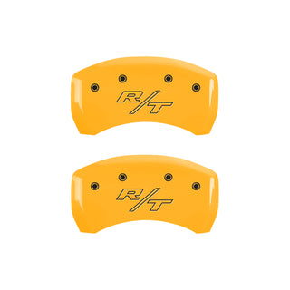 MGP 4 Caliper Covers Engraved Front Charger Rear RT Yellow Finish Black Char 2006 Dodge Charger