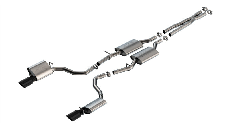 Borla ATAK Cat-Back Exhaust System (Black Tips): Dodge Charger 3.6L V6 2019 - 2023